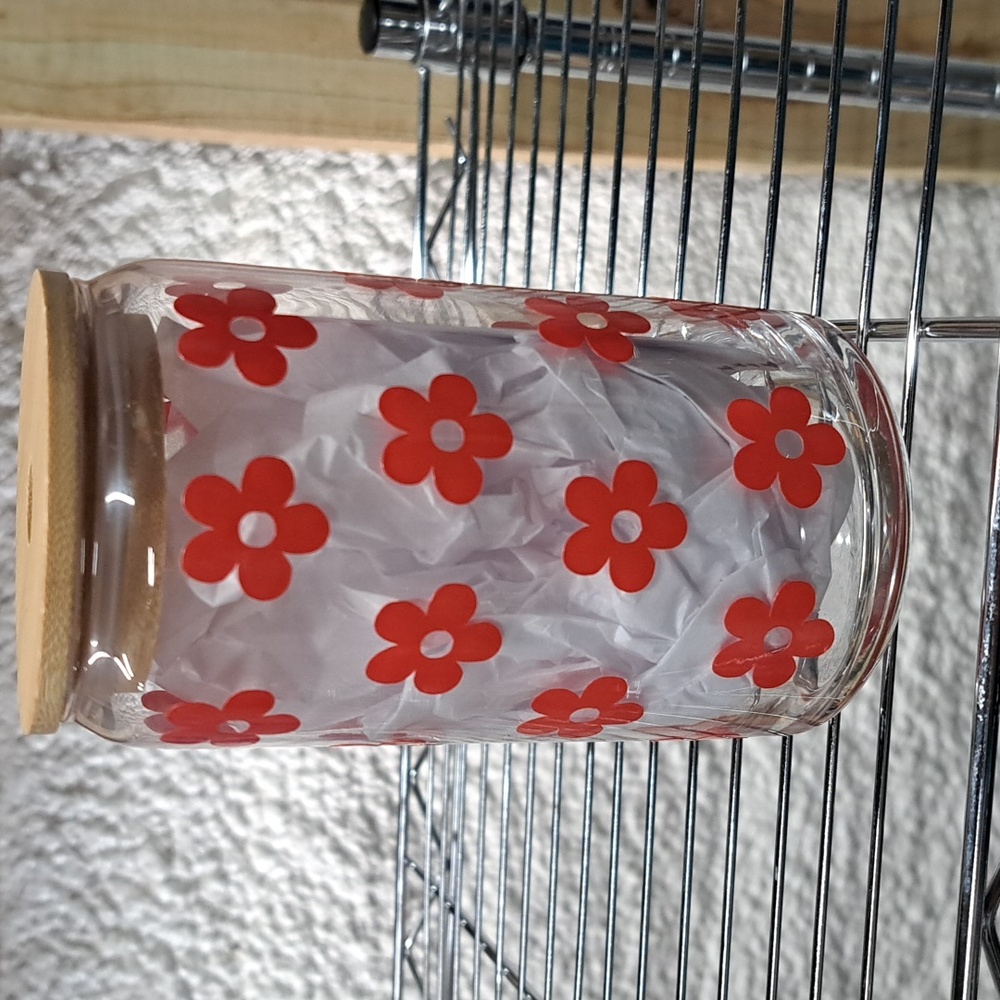 Glass Cup With Straw